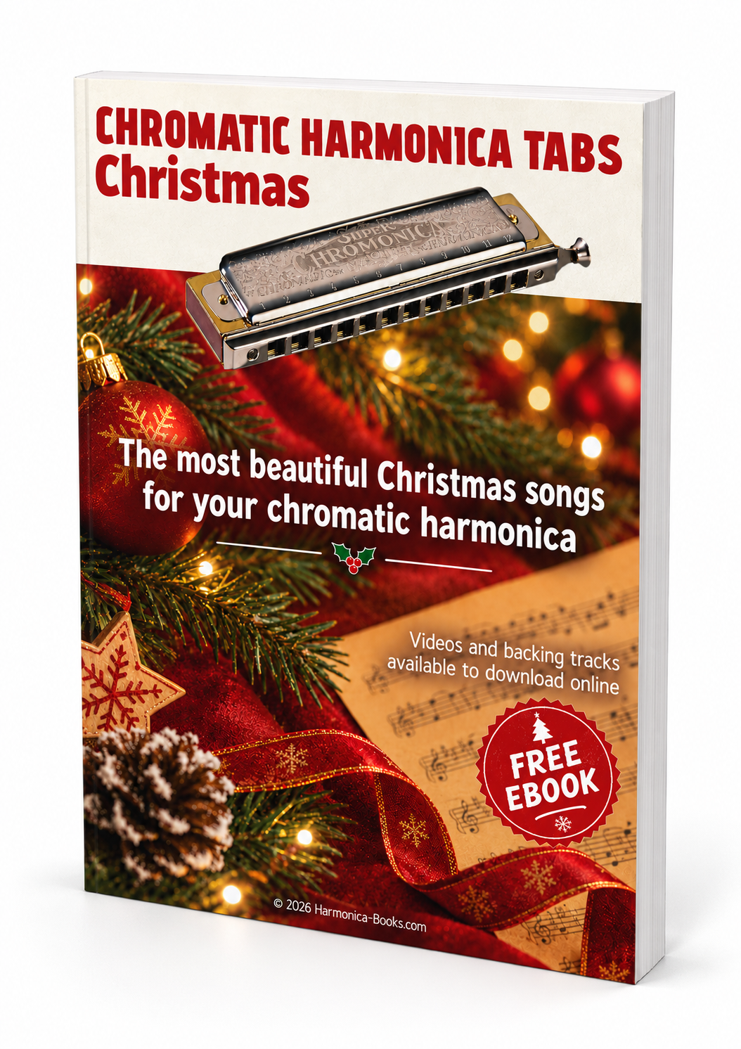 Chromatic Harmonica Tabs Christmas free e-book cover